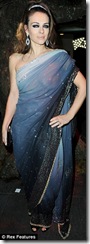 Shocking: Elizabeth Hurley blouse-less see through saree appearance…